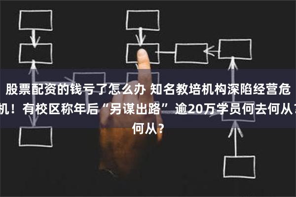 股票配资的钱亏了怎么办 知名教培机构深陷经营危机！有校区称年后“另谋出路” 逾20万学员何去何从？